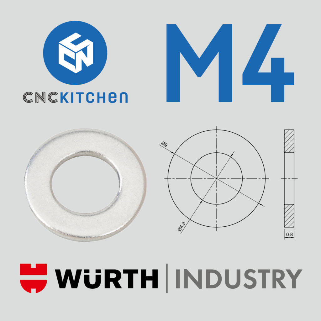 100 Anilhas M4 Standard Washers - CNC Kitchen