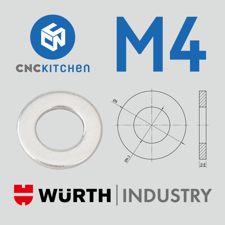 100 Anilhas M4 Standard Washers CNC Kitchen