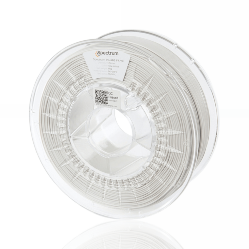 Filament Spectrum PC ABS FR V0 white evolt impressao 3d