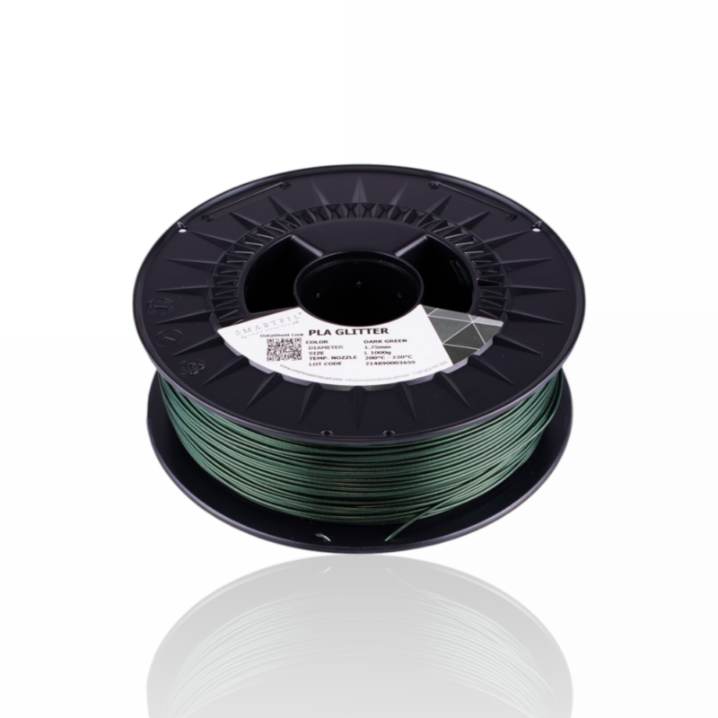 Smartfil PLA GLITTER DARK GREEN L 1kg Verde - Smart Materials 3D - Image 2