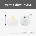 LED Flame Tea Light Candle Set Warm Yellow (12pcs) D37.2x36.6mm - Bambu Lab - Image 2