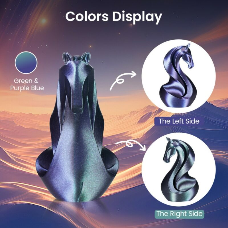 PLA Dual Color Burnt Titanium 1kg Green, Purple Blue - ERYONE - Image 3