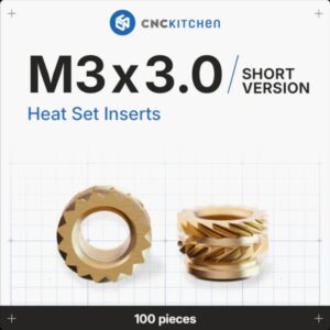 Heat Set Insert M3 Short (M3x3.0) (100 pcs) – CNC Kitchen
