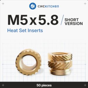 Heat Set Insert M5 Short Version (M5x5.8) (50 pcs) – CNC Kitchen