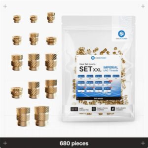 Threaded inserts – set Imperial XXL (13 sizes) 680 pcs – CNC Kitchen