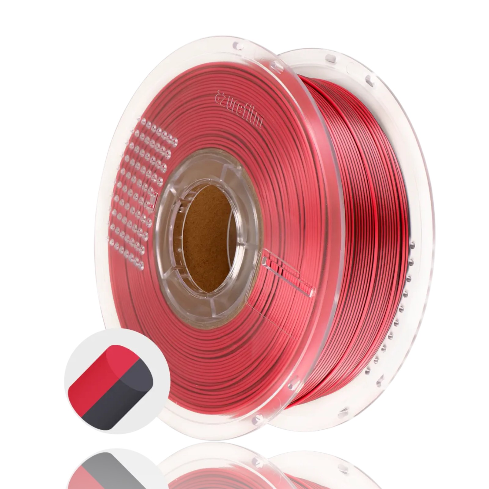 3d-filament-PLA-Silk-Dual-Color-Crimson-Steel-Master-Spool-Front-azurefilm-(WEBSITE EVOLT)