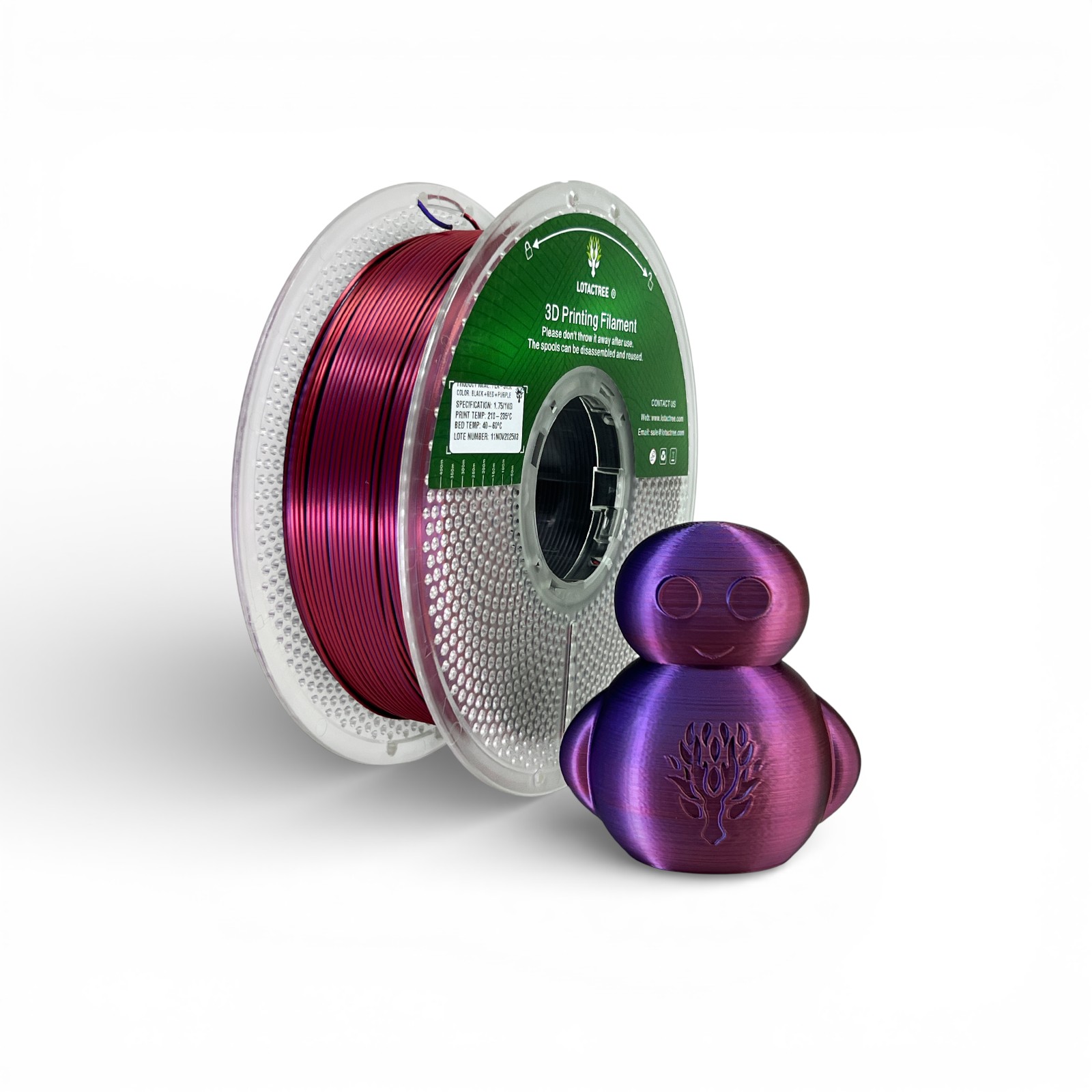 PLA SILK Black + Red + Purple-(WEBSITE EVOLT)