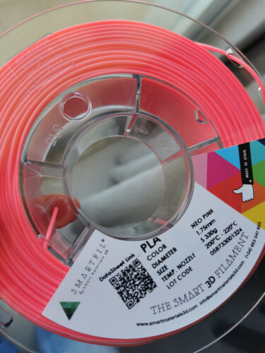 Smartfil PLA NEO PINK S 330g Rosa Neon - Smart Materials 3D photo review